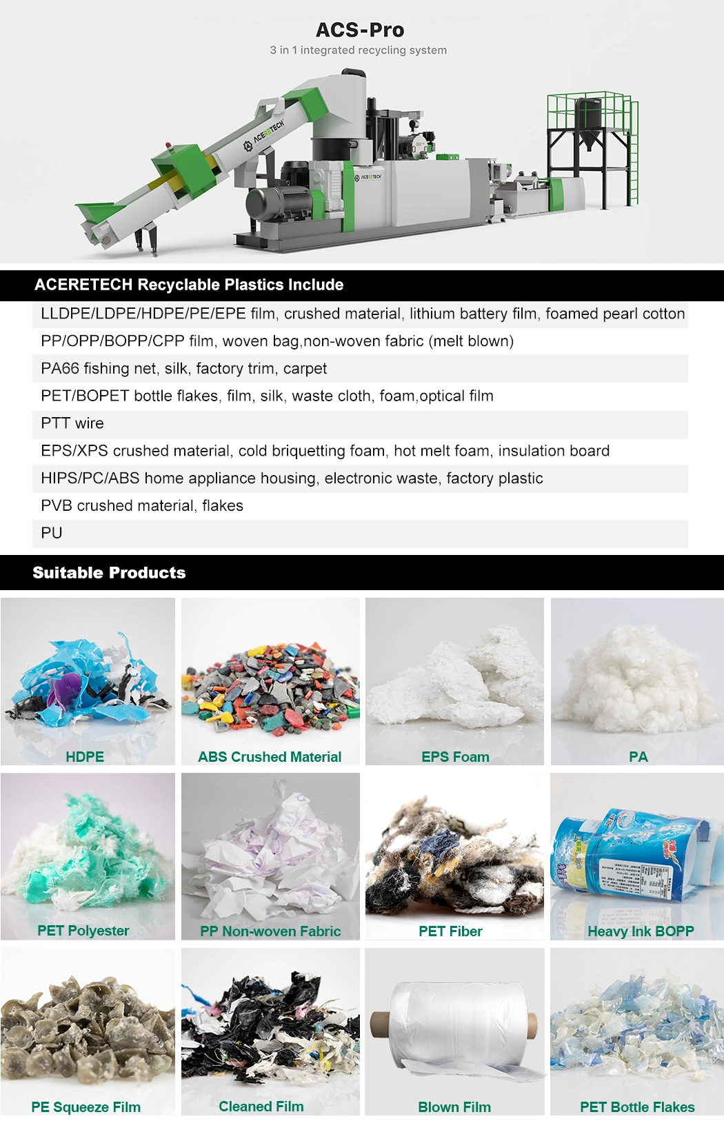 Customizable Plastic Recycling Granulate Machine