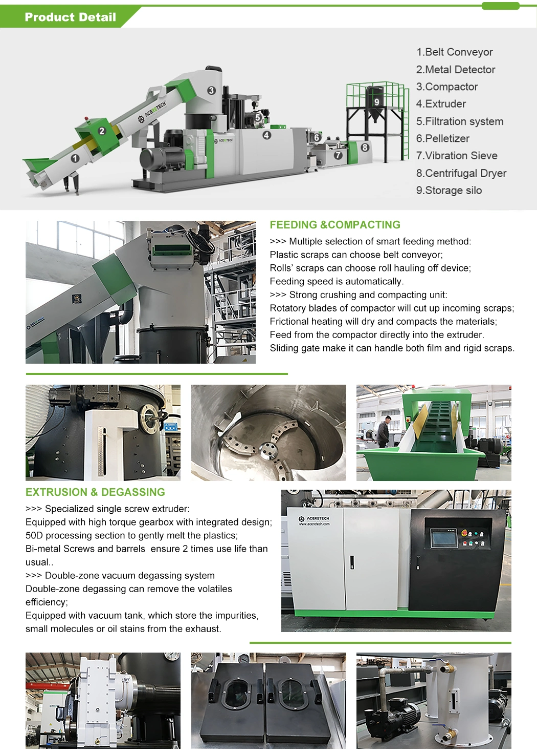 Dust Removal Used Waste Plastic Recycling Machine